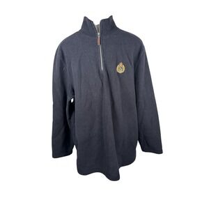 Ralph Lauren Fleece Pullover Mens XL Quarter Zip Black Crest Logo Sweater